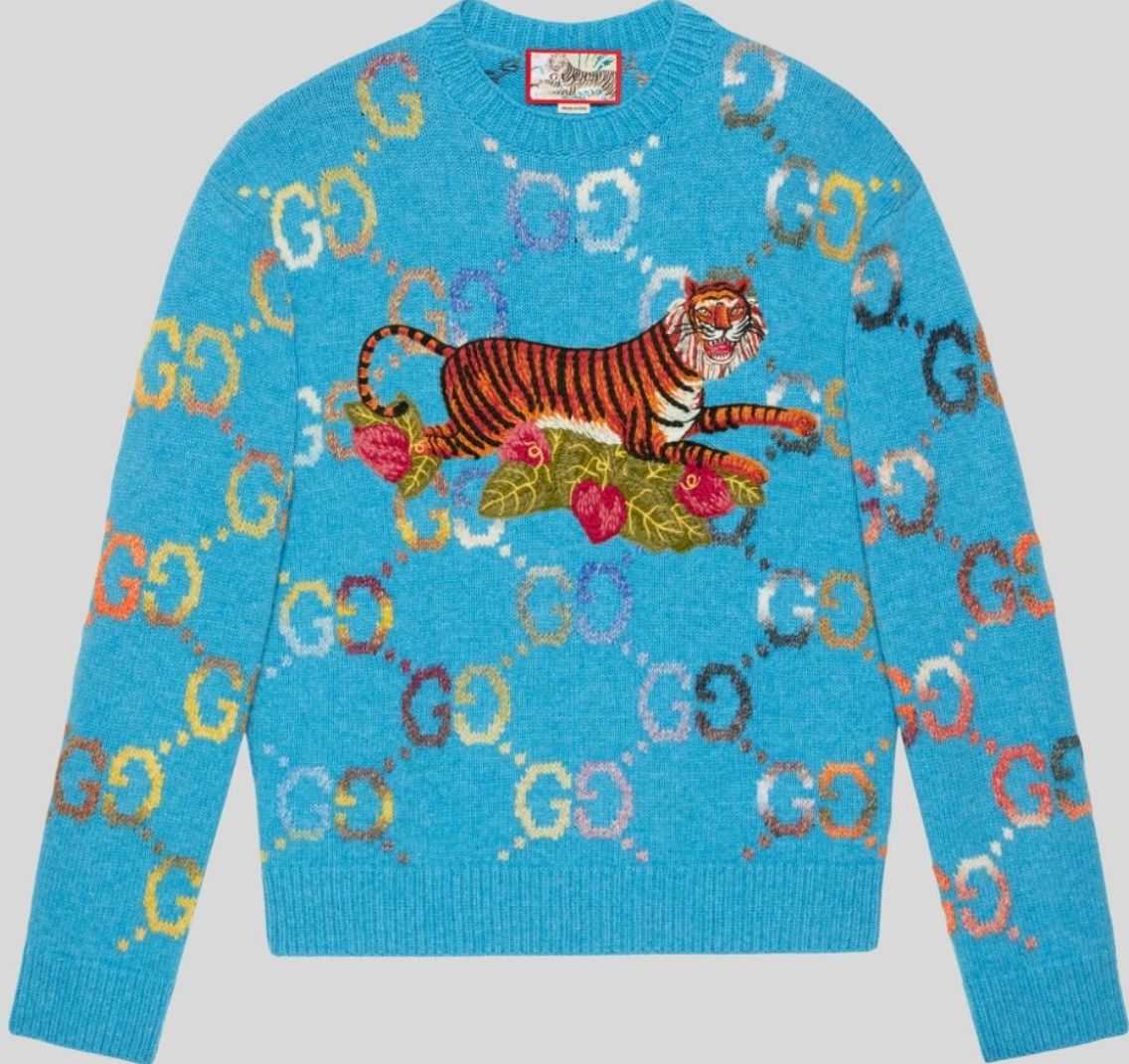 Gucci, Sweaters, Gucci Tiger Intarsia Sweater