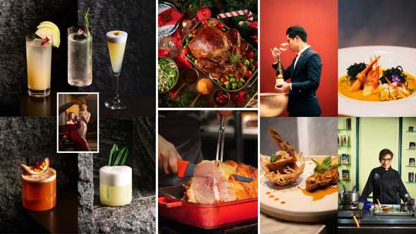 (Left) New cocktails at 1897 at Siam Kempinski;(Centre) Thanksgiving at Goji Kitchen; (Right) Charity dinner at basil by Master Chef Nooror Somany Steppe of Blue Elephant and Chef Manachai Konkangplu of basil 