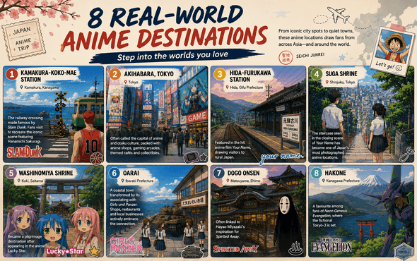 Anime destinations across Japan
