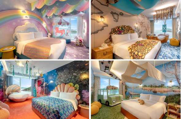 Kids Theme rooms: Rainbow Unicorn room, Pirates Paradise room, Hong Kong Safari room , Mermaid Princess room 