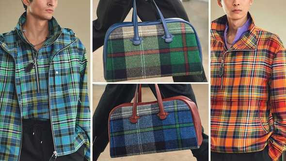 Tartan Galop Fourre Tout 48hr Bag: Hermès’ take on a weekender bag in tartan tweed and calfskin