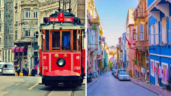 Trams and city street