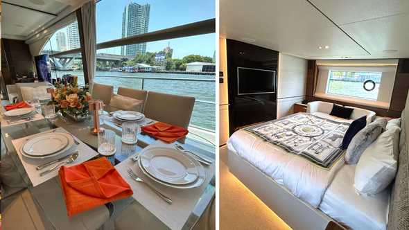 On board  a Flow Yacht: this one has four cabins (for 8 guests)