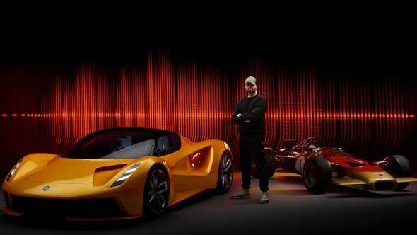 British music producer Patrick Patrikios with the Lotus Evija