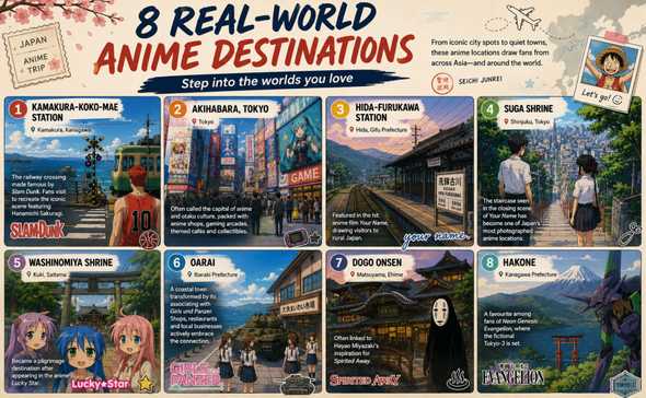 Anime destinations across Japan